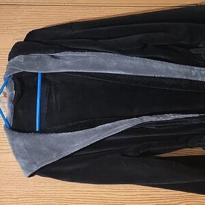 Men's Black And Gray Plush Robe